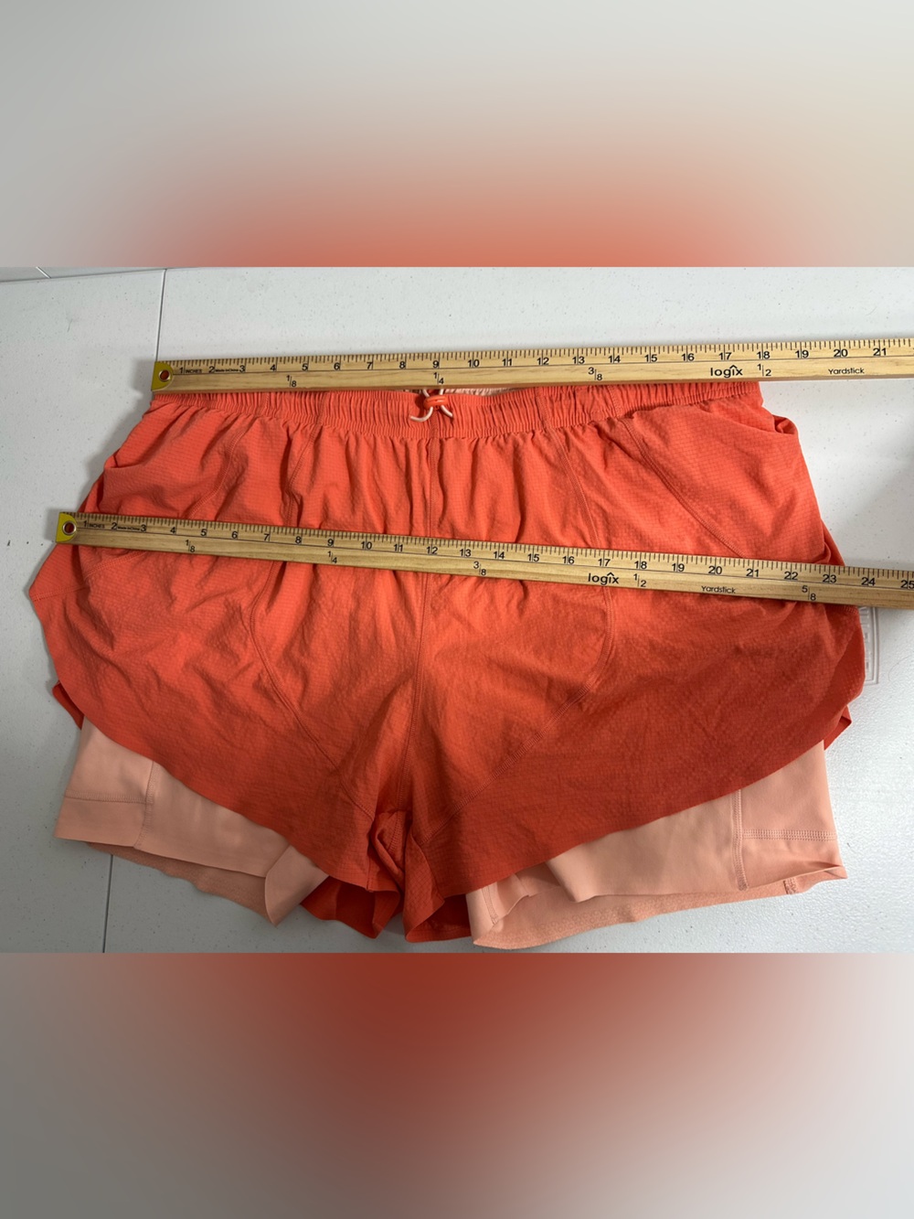 Outdoor Voices Size XXL Orange Jog Short 2-in-1 Layered Built In Liner Athletic - Picture 10 of 14